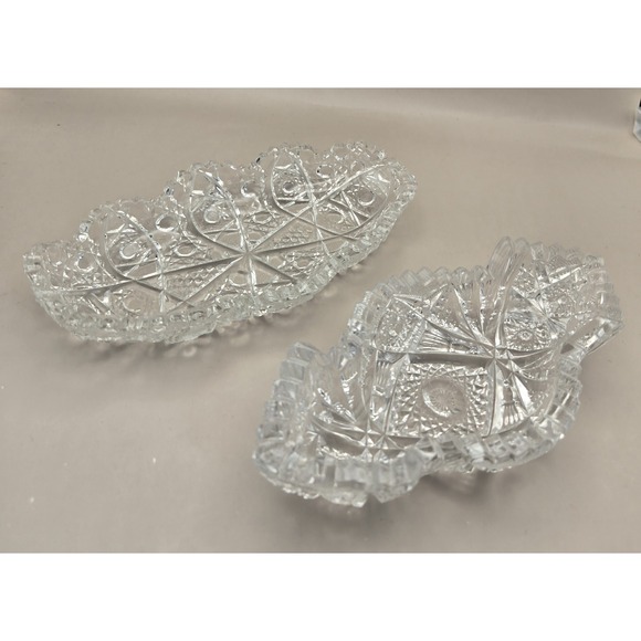 American Brilliant Other - Vintage Serving Dishes Clear Cut Crystal Featuring Star Of David & Pinwheel B#27